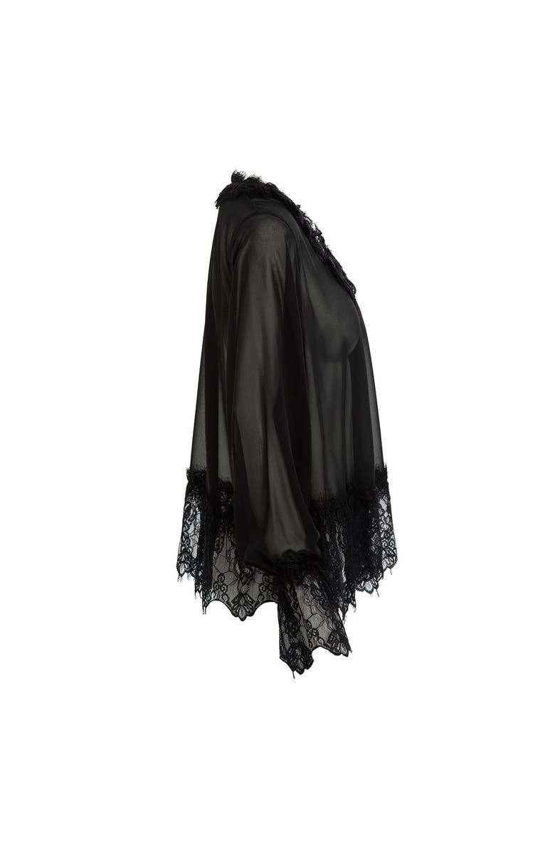 Gizia Lace Detail Chiffon Black Blouse, Alternate, color, Black