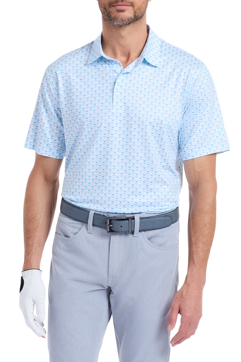 Links & Drinks Performance Golf Polo, Main, color, LIGHT BLUE