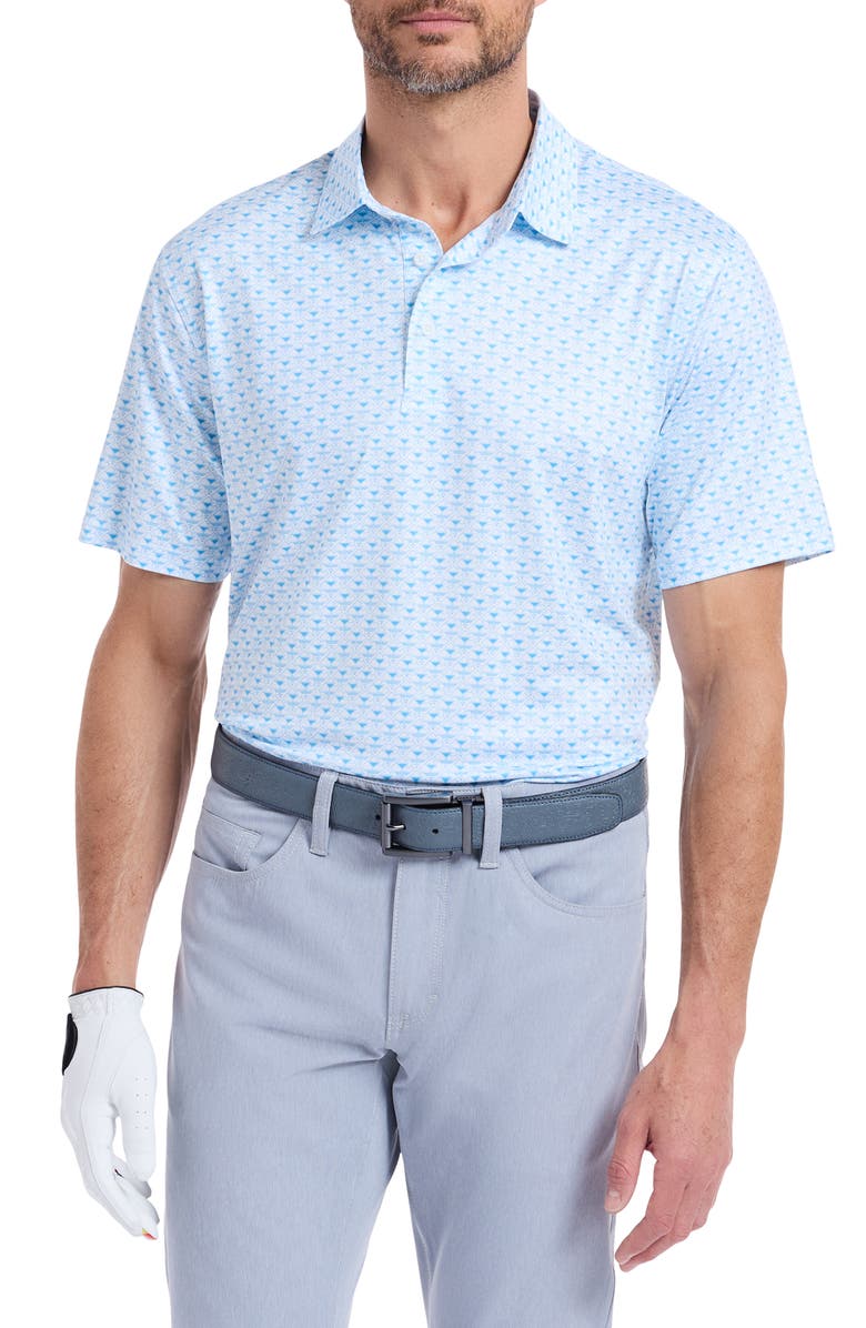 Robert Graham Links & Drinks Performance Golf Polo, Main, color, Light Blue