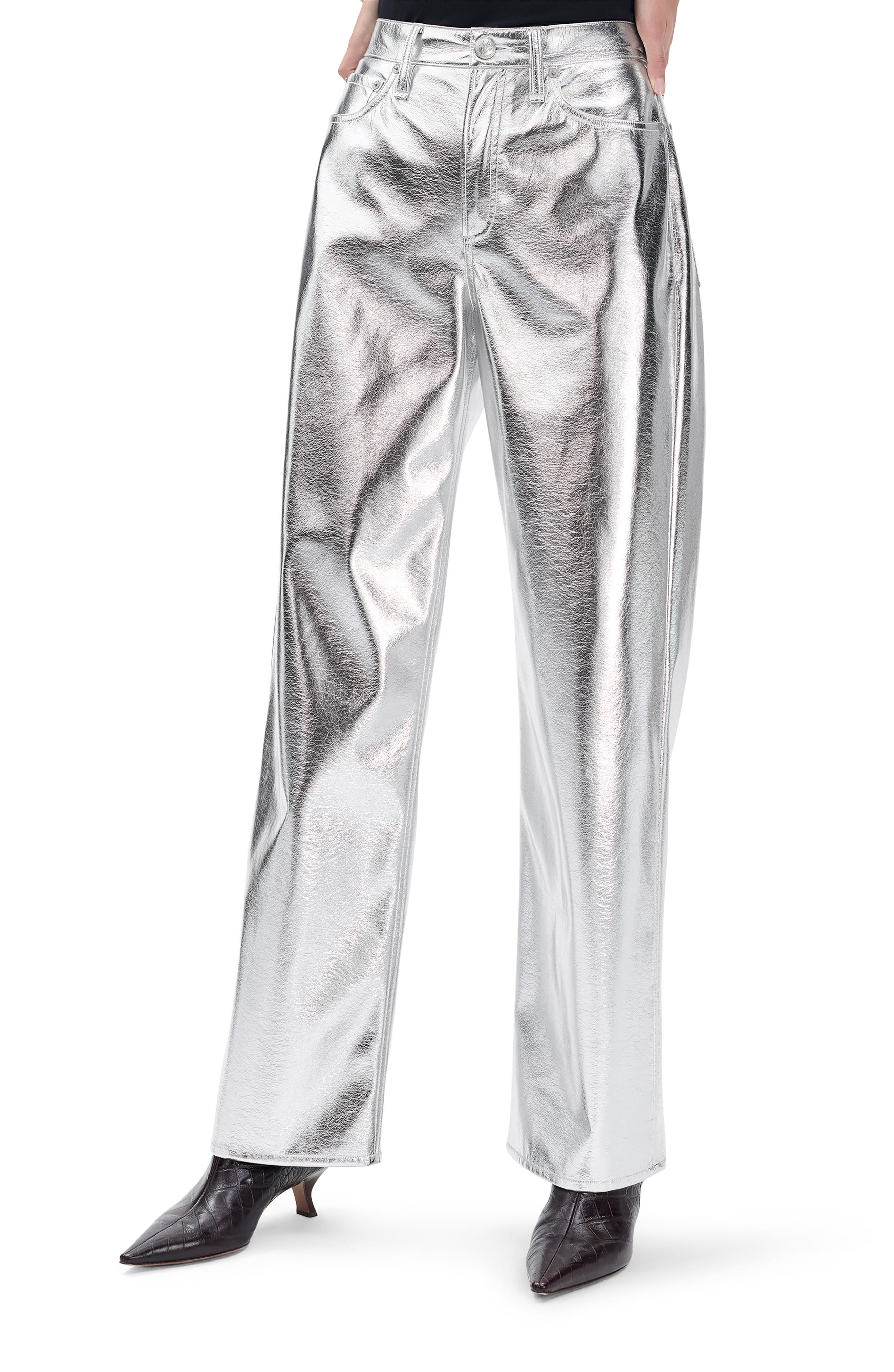 Logan High Waist Faux Leather Wide Leg Pants