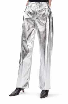 Logan High Waist Faux Leather Wide Leg Pants