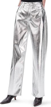 rag & bone Logan High Waist Faux Leather Wide Leg Pants