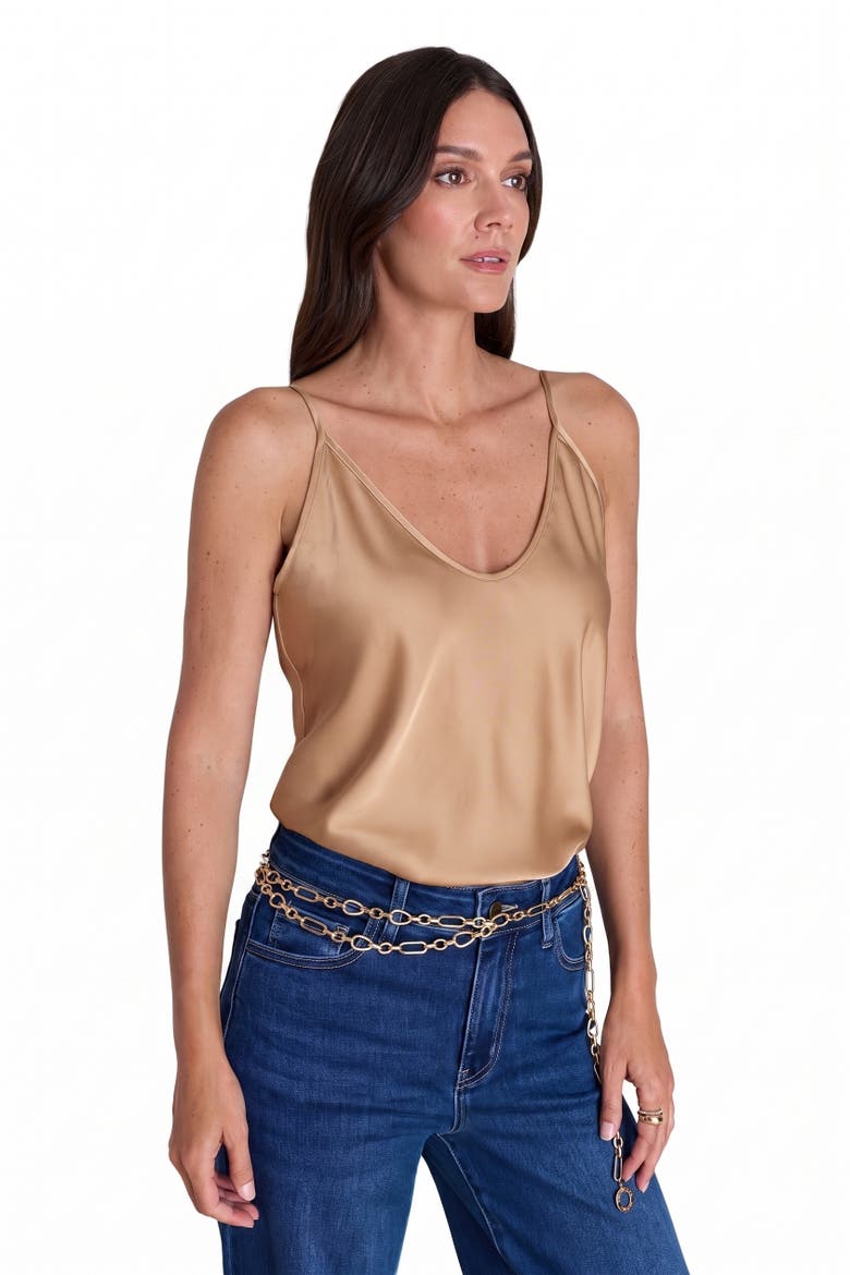 Yara Silk Camisole, Alternate, color, Mocha