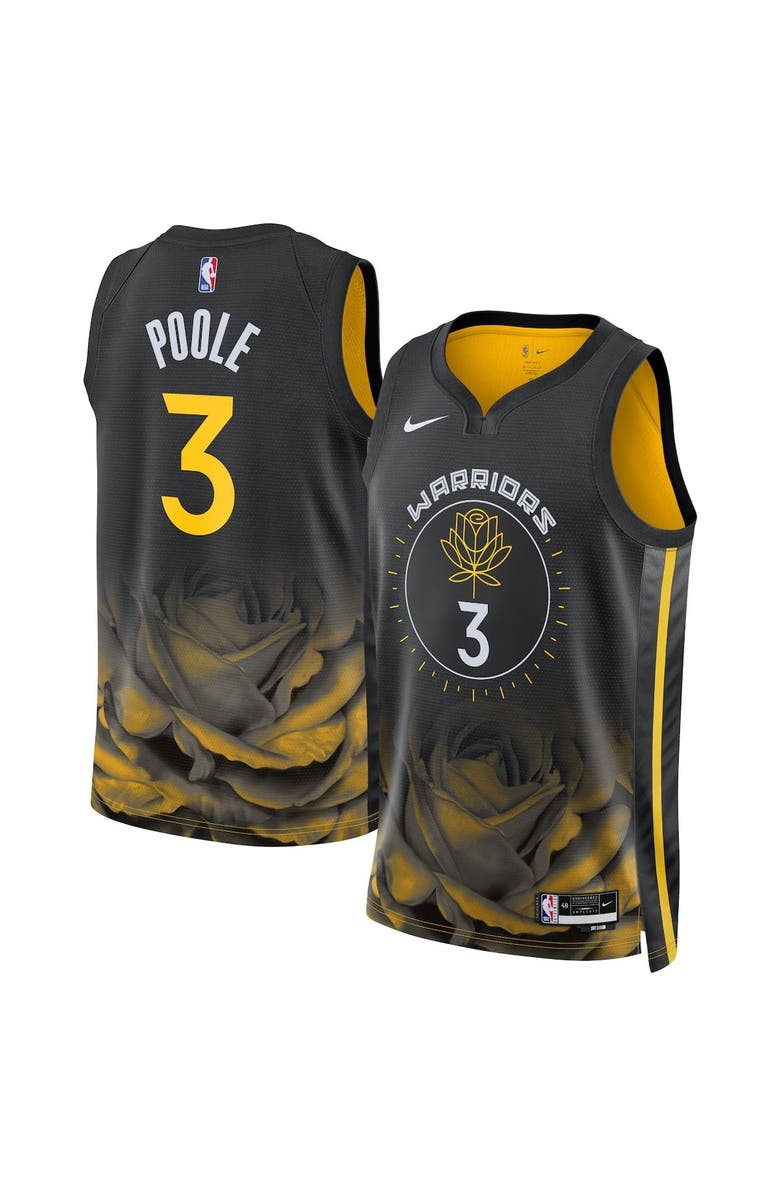 Nike Unisex Nike Jordan Poole Black Golden State Warriors 2022/23 Swingman Jersey - City Edition, Main, color,