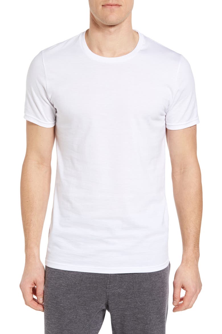 4-Pack Trim Fit Supima® Cotton Crewneck T-Shirt, Main, color, WHITE
