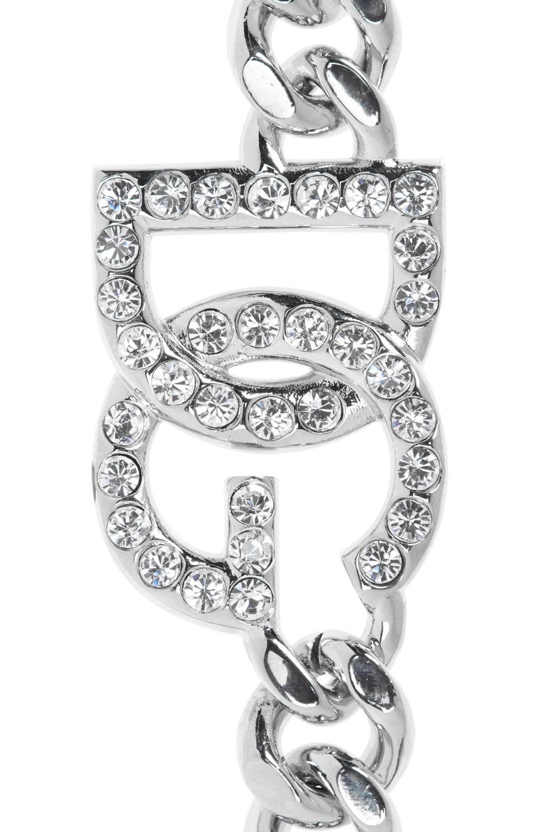 Dolce&Gabbana DG Logo Crystal Chain Belt, Alternate, color,