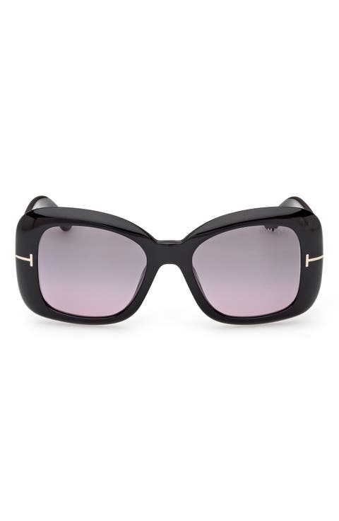 52mm Gradient Square Sunglasses