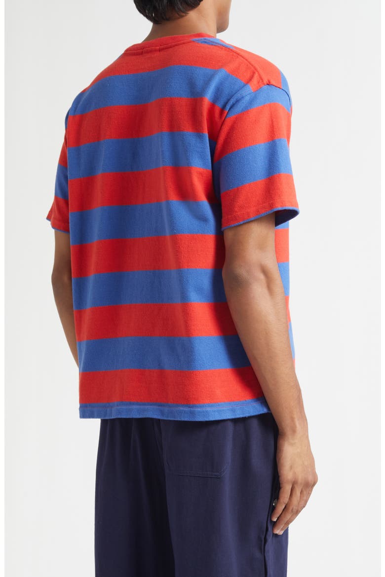 Clubhouse Logo Embroidered Stripe Pocket T-Shirt, Alternate, color, RED BLUE