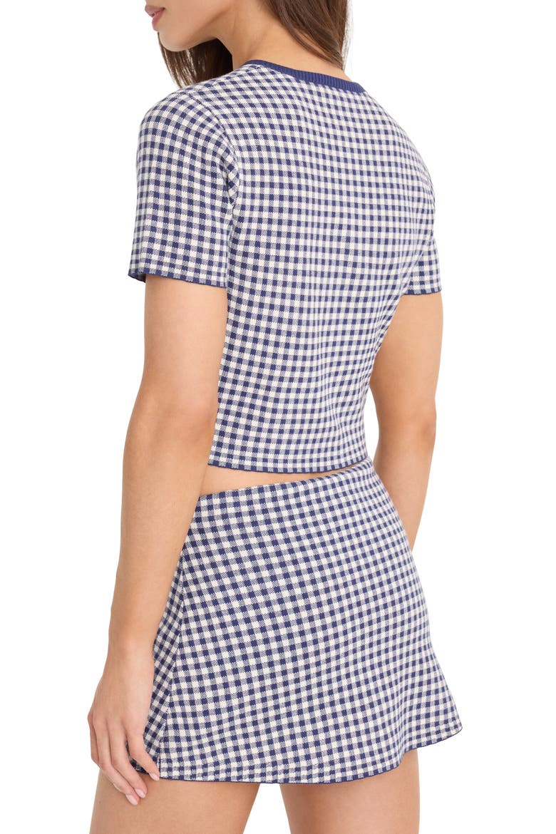The Keepsake Gingham Miniskort, Alternate, color, NAVY GINGHAM