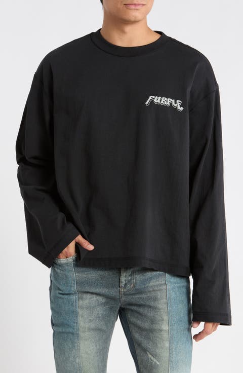 Crop Wide Long Sleeve Graphic T-Shirt