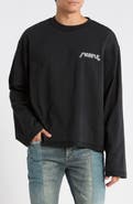 PURPLE BRAND Crop Wide Long Sleeve Graphic T-Shirt