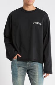 PURPLE BRAND Crop Wide Long Sleeve Graphic T-Shirt