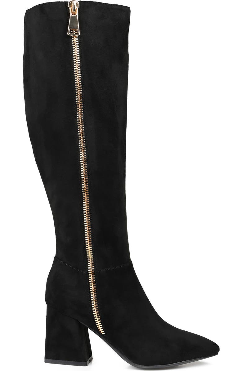 Journee Collection Idinna Tall Vegan Leather Faux Fur Lined Block Heel Boot - Extra Wide Calf, Alternate, color,