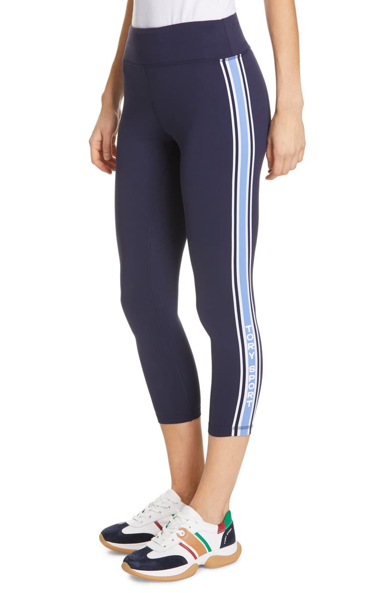 Tory Sport by Tory Burch Tory Sport Retro Stripe 7/8 Leggings, Alternate, color, 