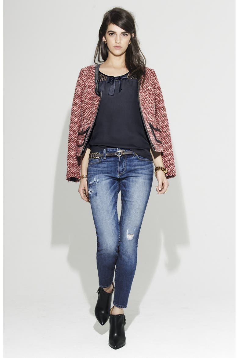 Hinge® Tweed Jacket, Alternate, color, TEAL FANFARE COMBO