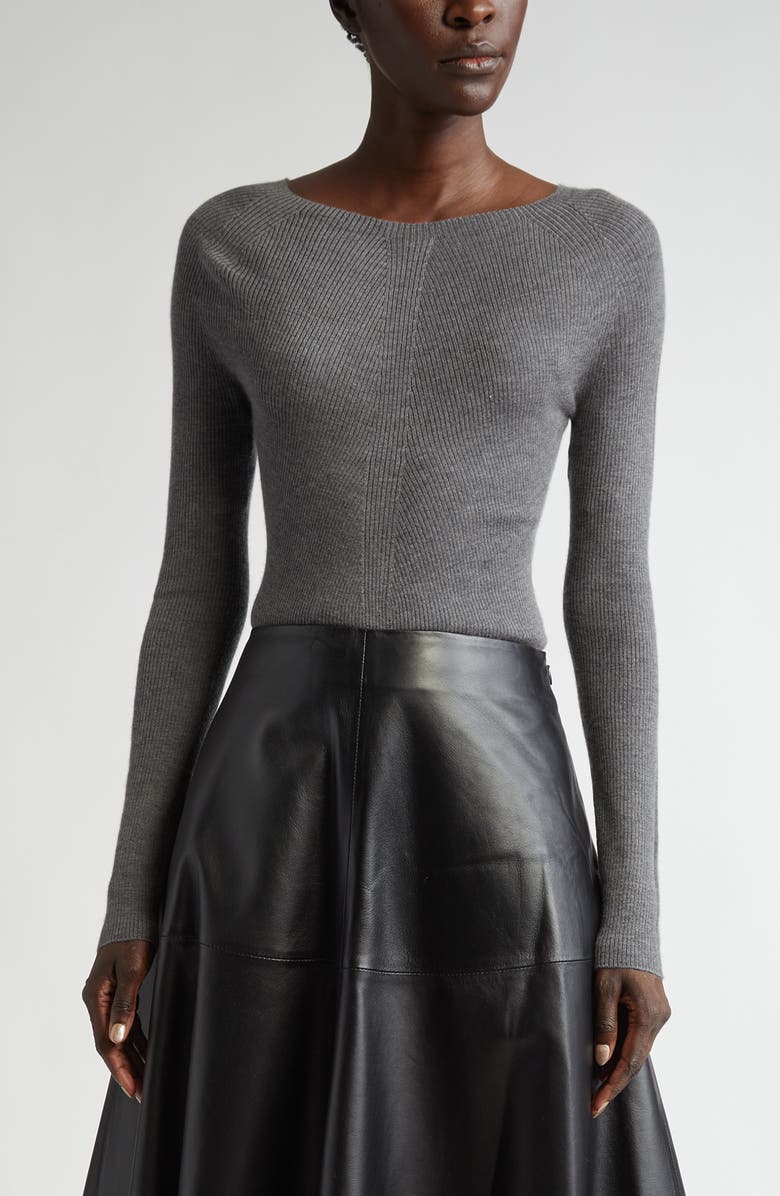 Altuzarra Lee Cashmere Sweater, Main, color, 000021 Carbon Melange