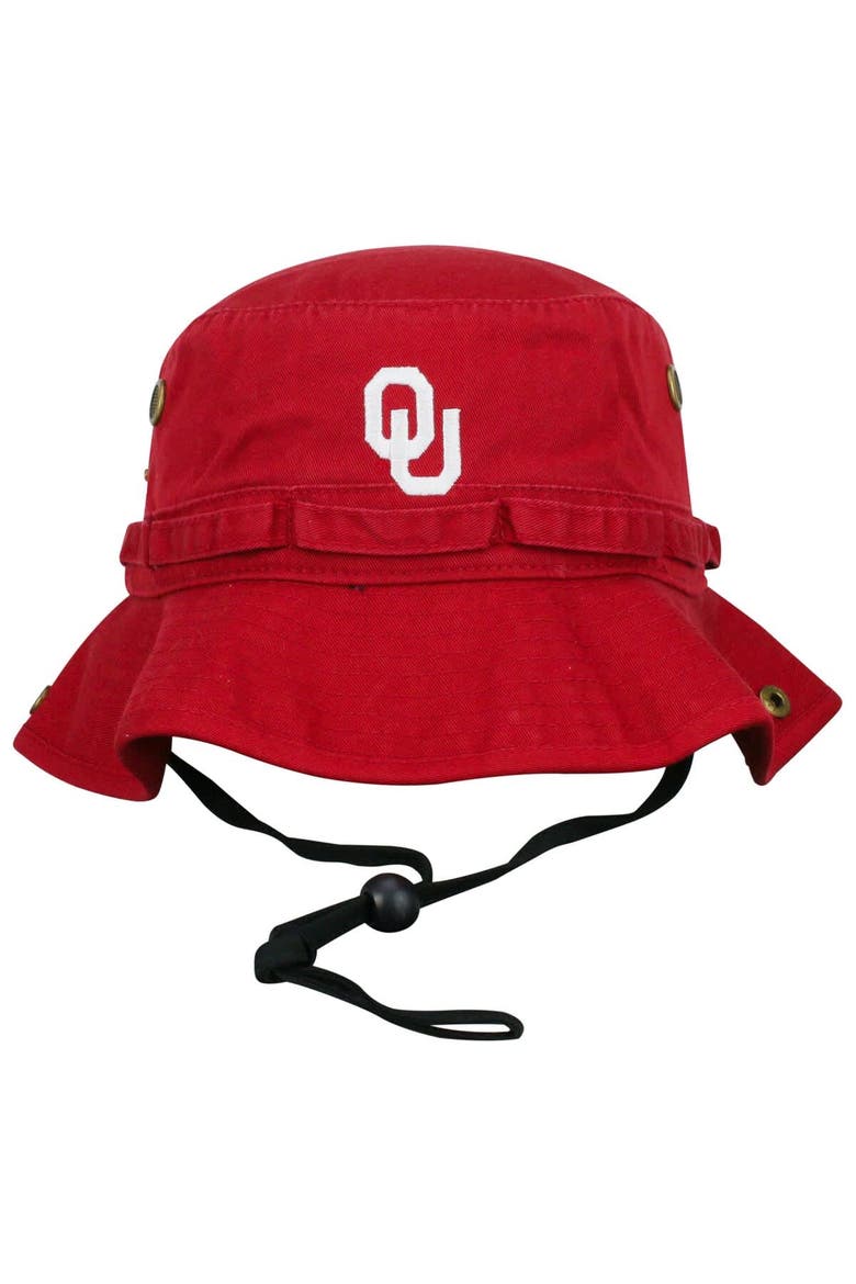Men's Top of the World Cardinal Oklahoma Sooners Angler Washed Bucket Hat, Main, color, Cardinal