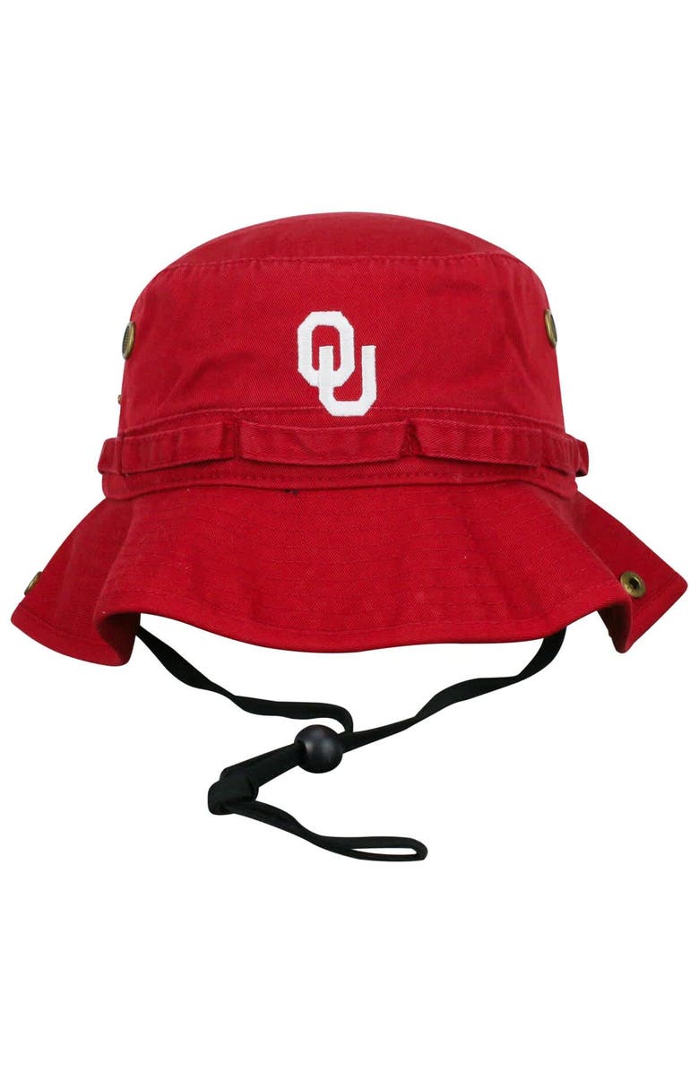 TOP OF THE WORLD Men's Top of the World Cardinal Oklahoma Sooners Angler Washed Bucket Hat, Main, color, Cardinal