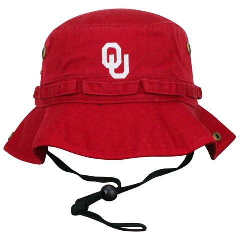 Men's Top of the World Cardinal Oklahoma Sooners Angler Washed Bucket Hat