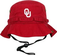 TOP OF THE WORLD Men's Top of the World Cardinal Oklahoma Sooners Angler Washed Bucket Hat