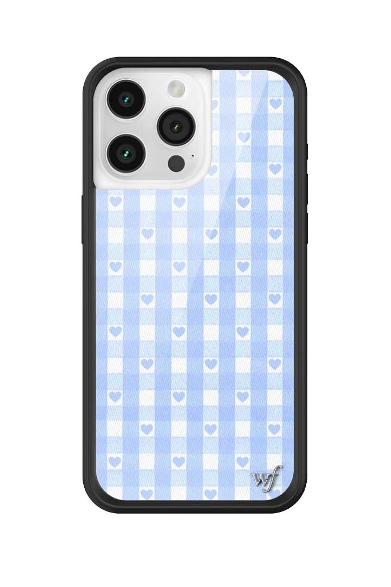 Gingham Hearts | Blue iPhone Case, Alternate, color, Blue