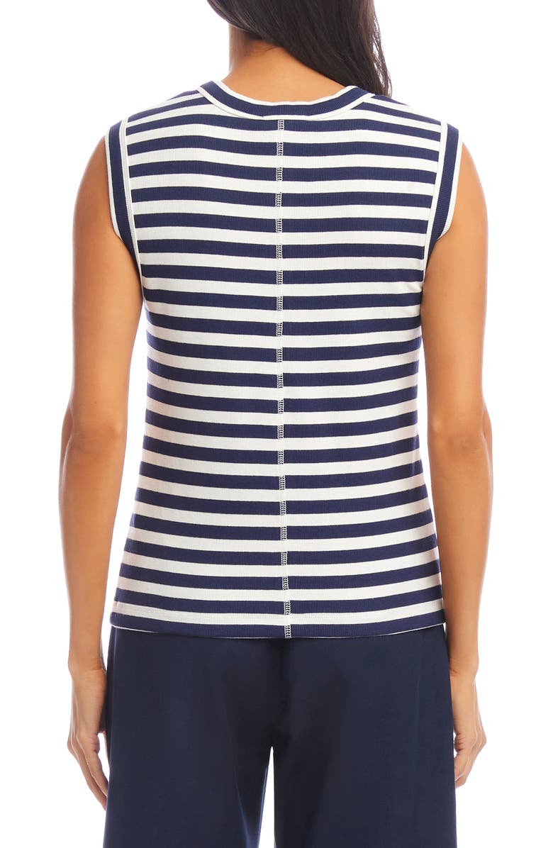 Karen Kane Stripe Tank, Alternate, color, Blue/ White Stripe