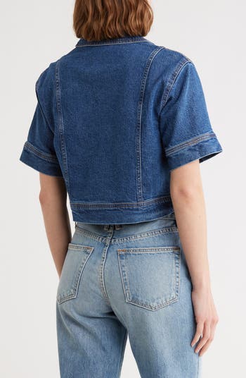 Boxy Crop Denim Shirt
