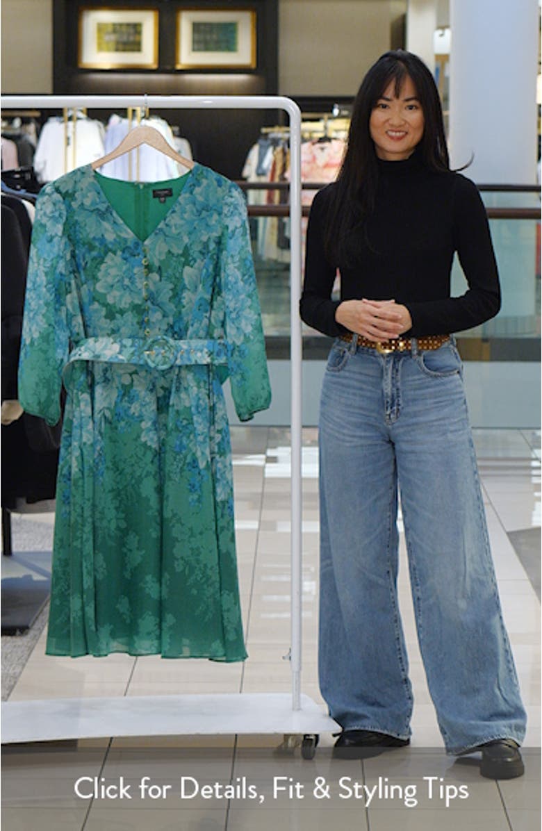 Long Sleeve Printed Midi Dress, sales video thumbnail
