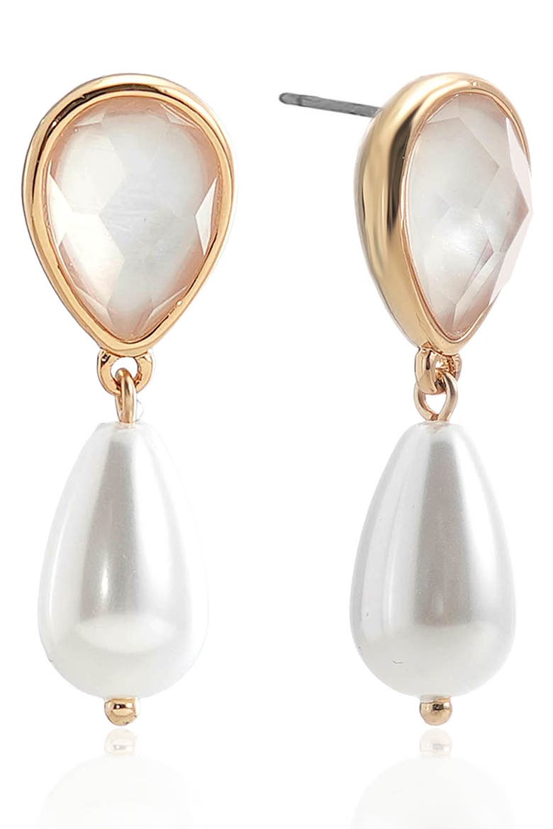 Eternal Gleam Faux Pearl Drop Earrings, Alternate, color, WHITE