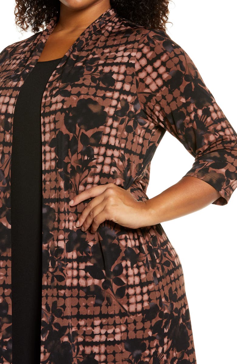 Connected Apparel Two Piece Jacket & Dress, Alternate, color, Brown