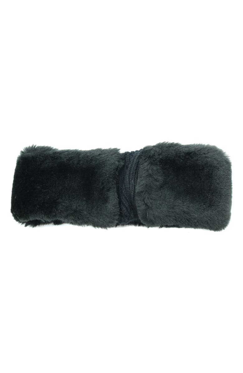 Portolano Faux Fur Headband, Alternate, color, Black
