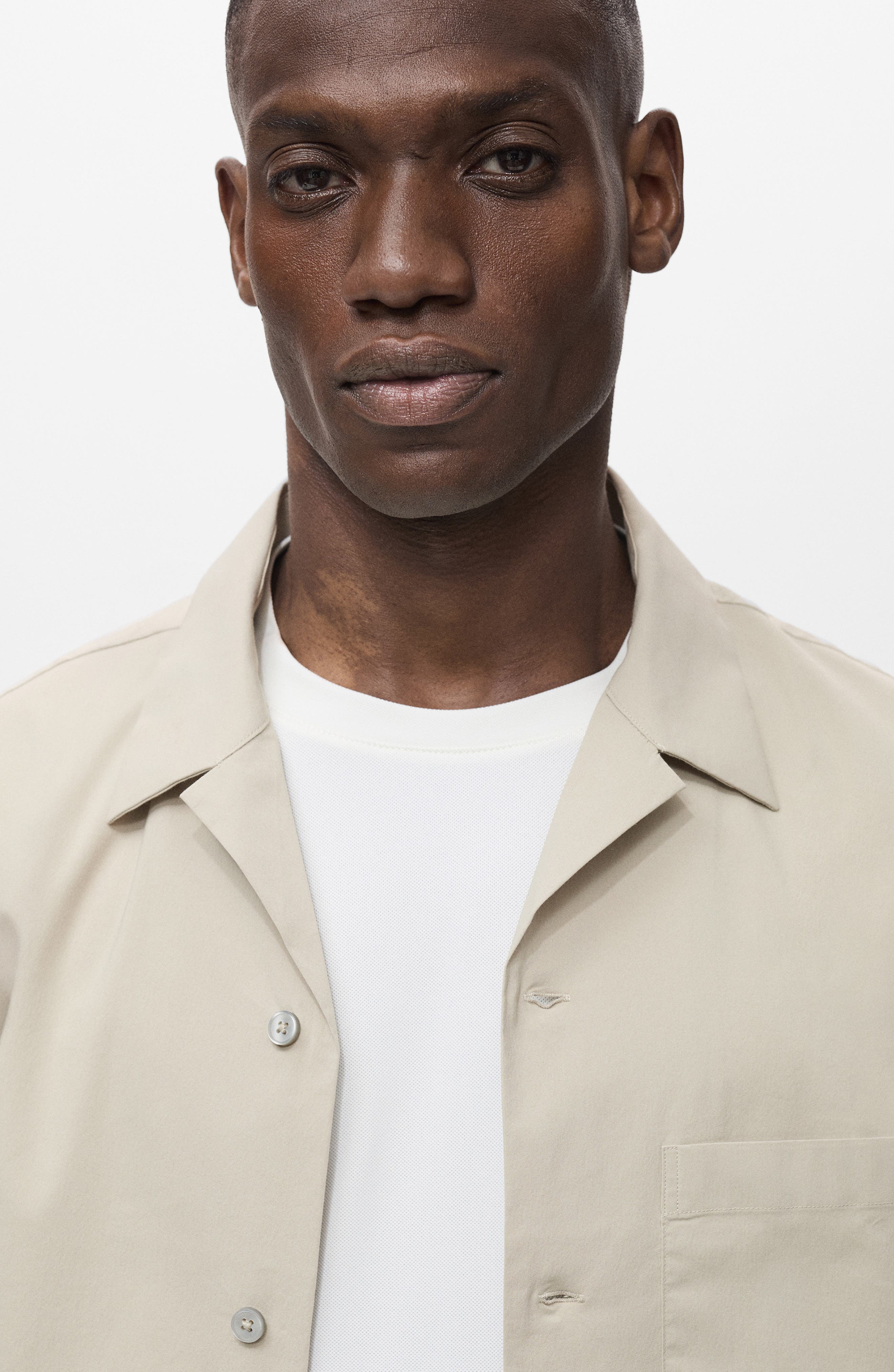Cotton Blend Camp Shirt - image 2