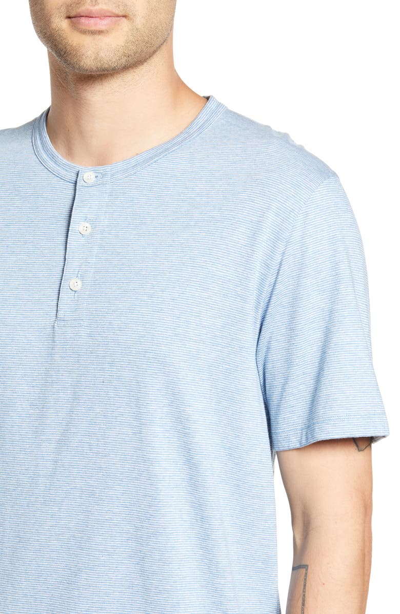 Vince Stripe Cotton Blend Henley T-Shirt, Alternate, color,