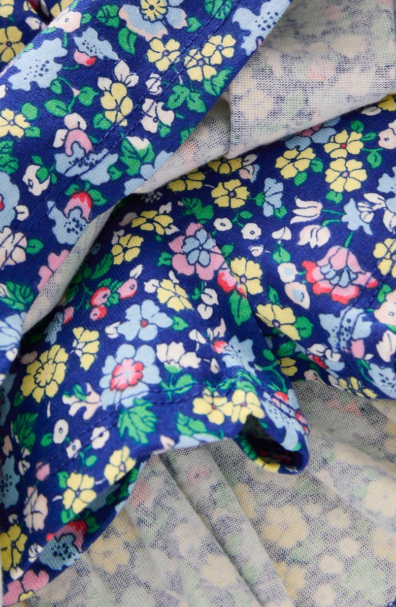 Mini Boden Kids' Floral Pleated Cotton Skort, Alternate, color, Sapphire Blue Nautical Floral