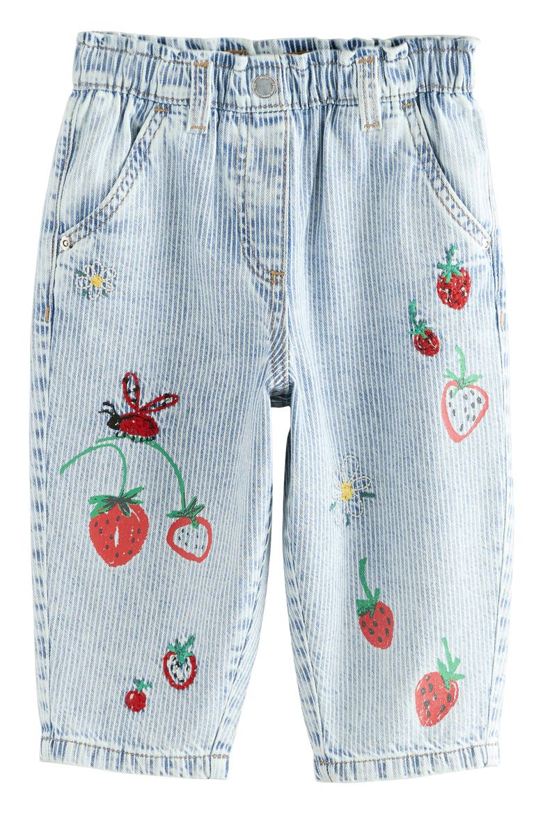 Kids' Stripe Embroidery Jeans, Main, color, BLUE