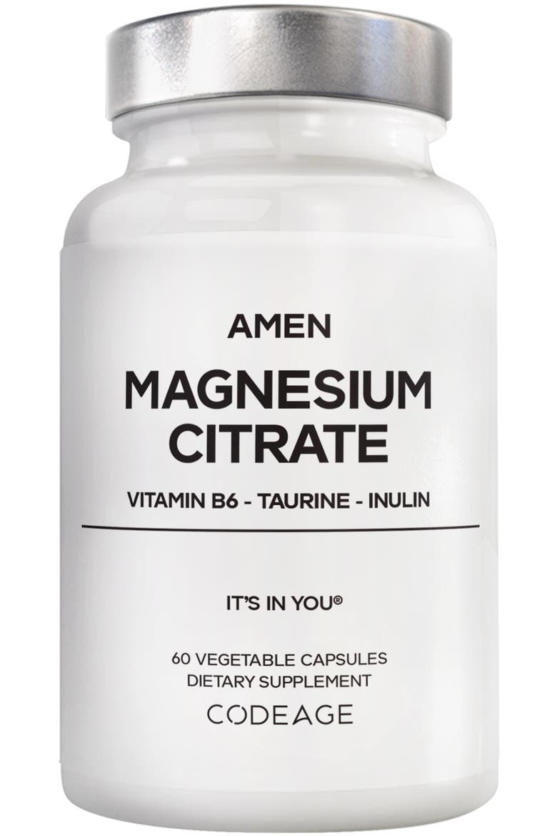 Magnesium Citrate, Vitamin B6, Taurine, Inulin Chicory Root, Supplement, Main, color, White