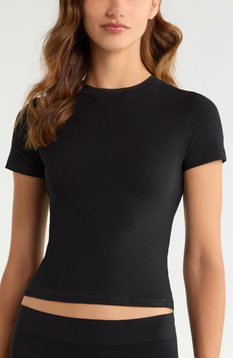 Sculpting Stretch Cotton Jersey T-Shirt