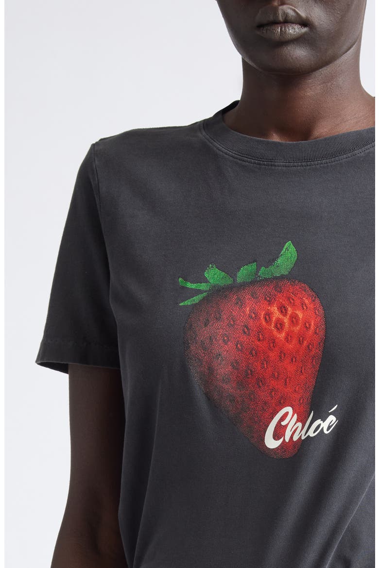 Strawberry Graphic T-Shirt, Alternate, color, ASH BLACK