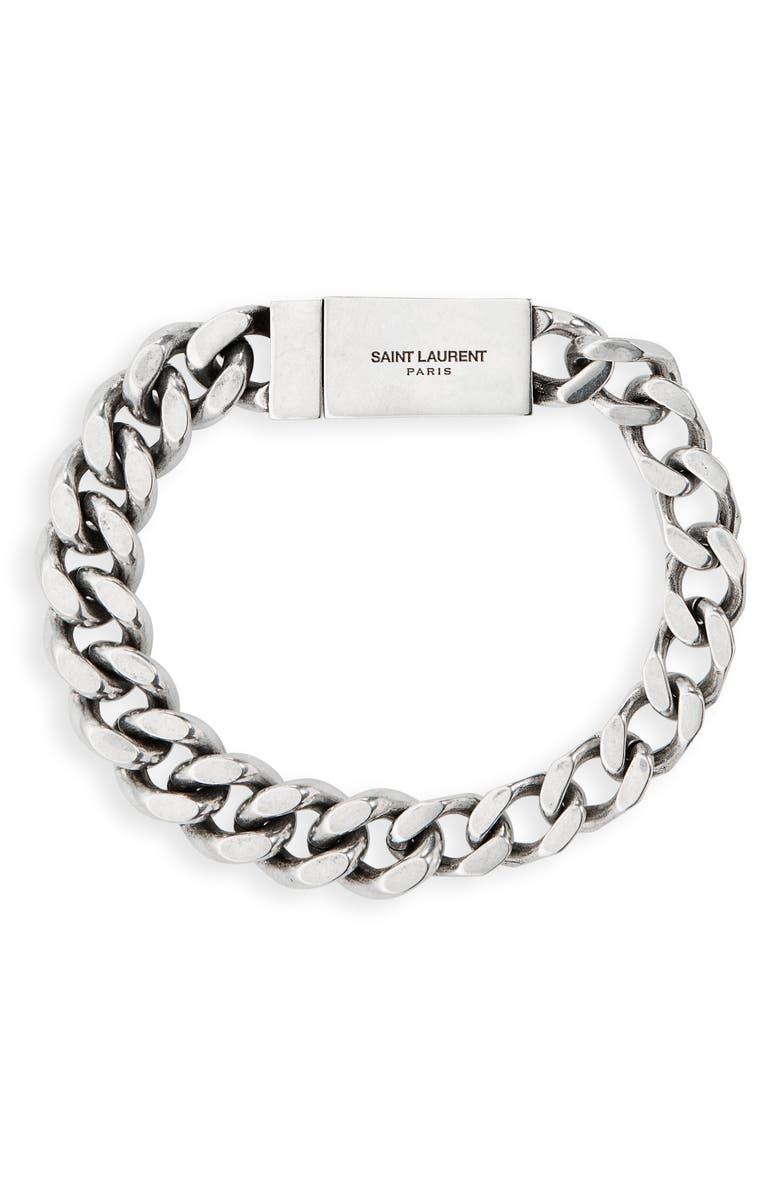 Saint Laurent Curb Chain Bracelet, Main, color, 