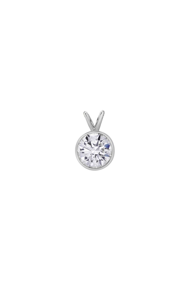 Astral 14K Gold Round Lab Grown Diamond Pendant - 3 Ct, Alternate, color, 14K White Gold
