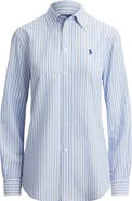 Polo Ralph Lauren Classic Fit Stripe Cotton & Linen Button-Up Shirt
