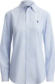 Polo Ralph Lauren Classic Fit Stripe Cotton & Linen Button-Up Shirt