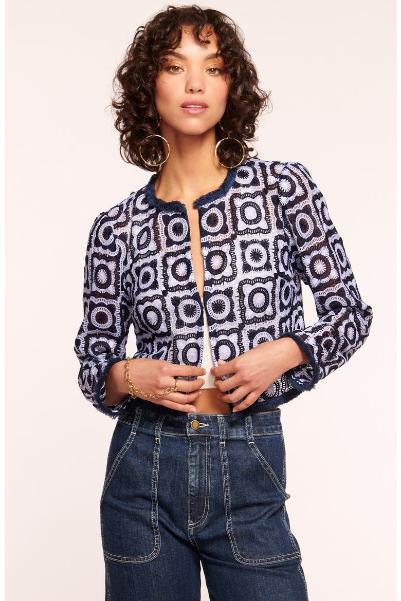 Anacapri Daniella Jacket, Alternate, color, SPRING NAVY CROCHET