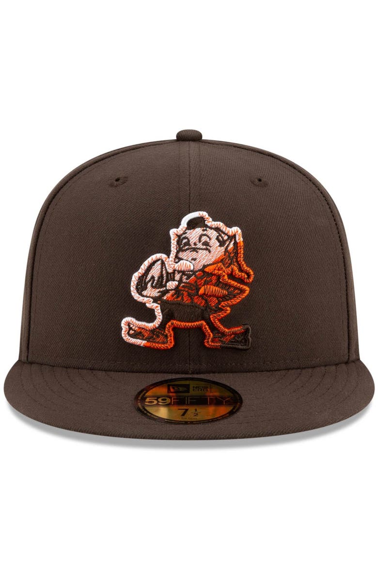 New Era Men's New Era Brown Cleveland Browns Color Dim 59FIFTY Fitted Hat, Alternate, color, 