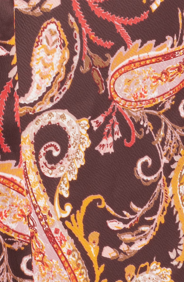 WAYF Catia Paisley One-Shoulder Gown, Alternate, color, Espresso Paisley