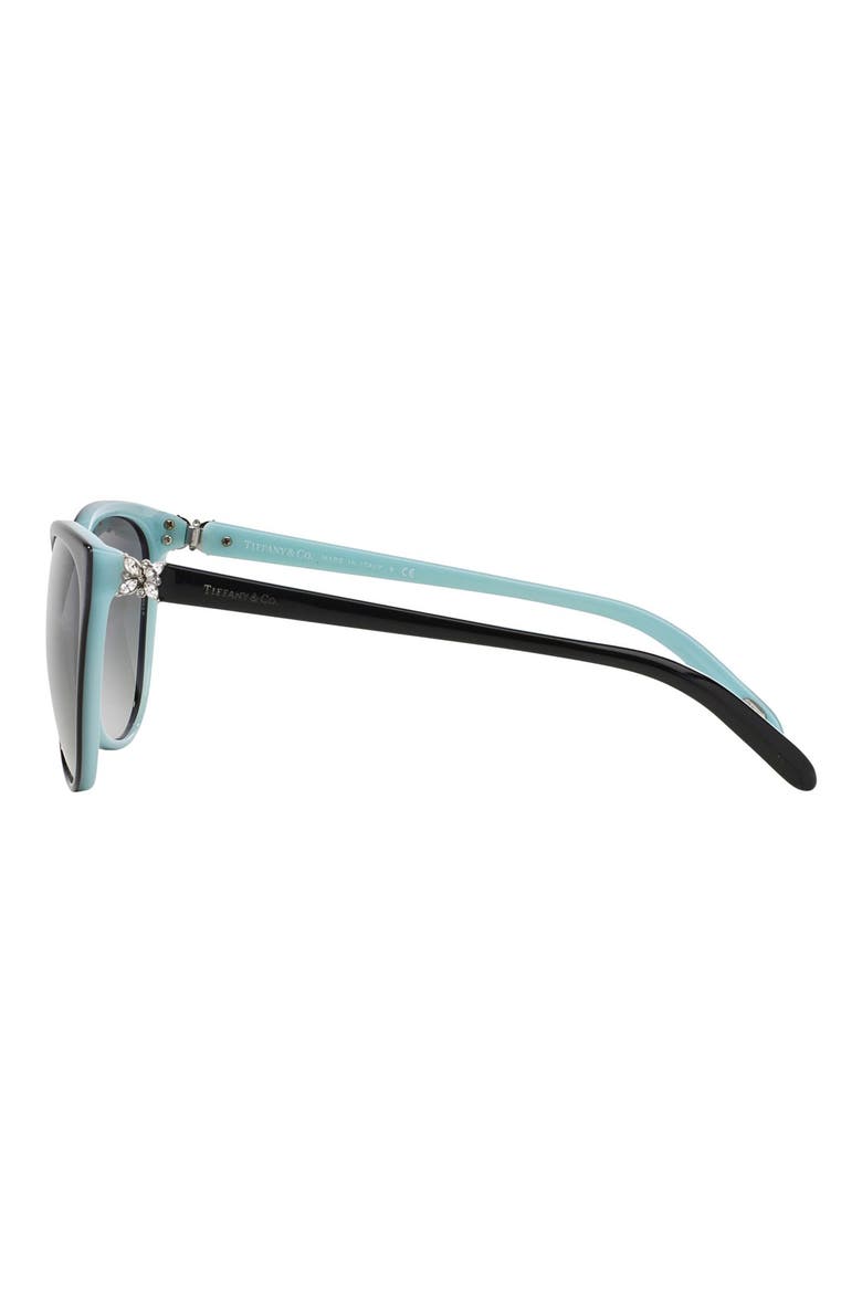 58mm Gradient Cat Eye Sunglasses, Alternate, color, BLACK/ BLUE/ BLACK GRADIENT