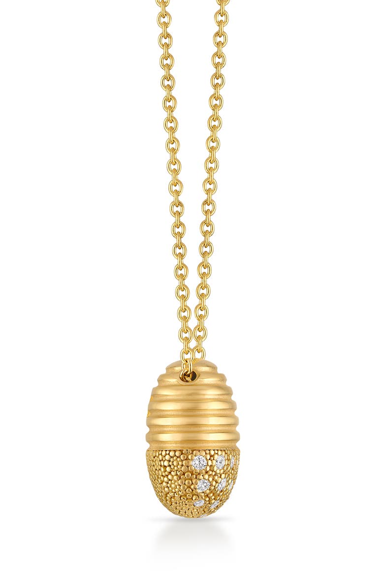 Isla Oval Diamond Pendant Necklace, Alternate, color, YELLOW GOLD