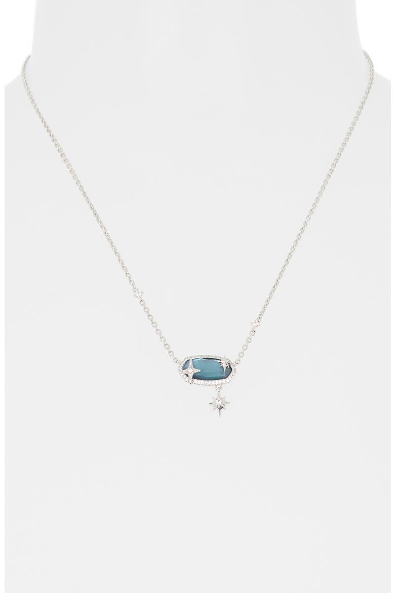 Elisa Star Pendant Necklace, Alternate, color, SILVER STEEL BLUE MOP