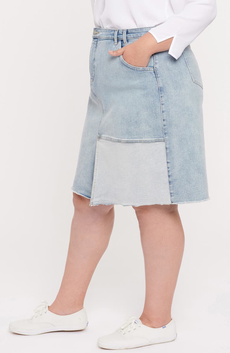 NYDJ Frayed Denim Pencil Skirt, Alternate, color, Distructed Radiance Base