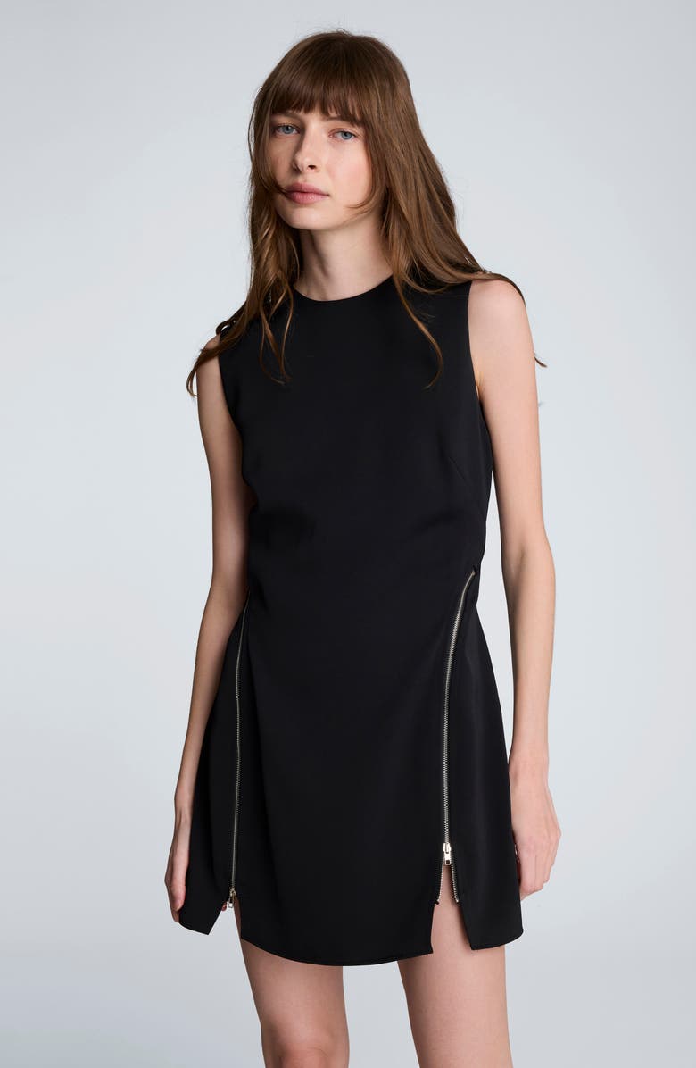 Kenneth Cole Zip Sheath Minidress, Alternate, color, Black